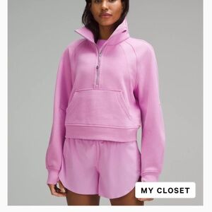 Scuba Oversized Funnel-Neck Half Zip XS/S - Dahlia Mauve